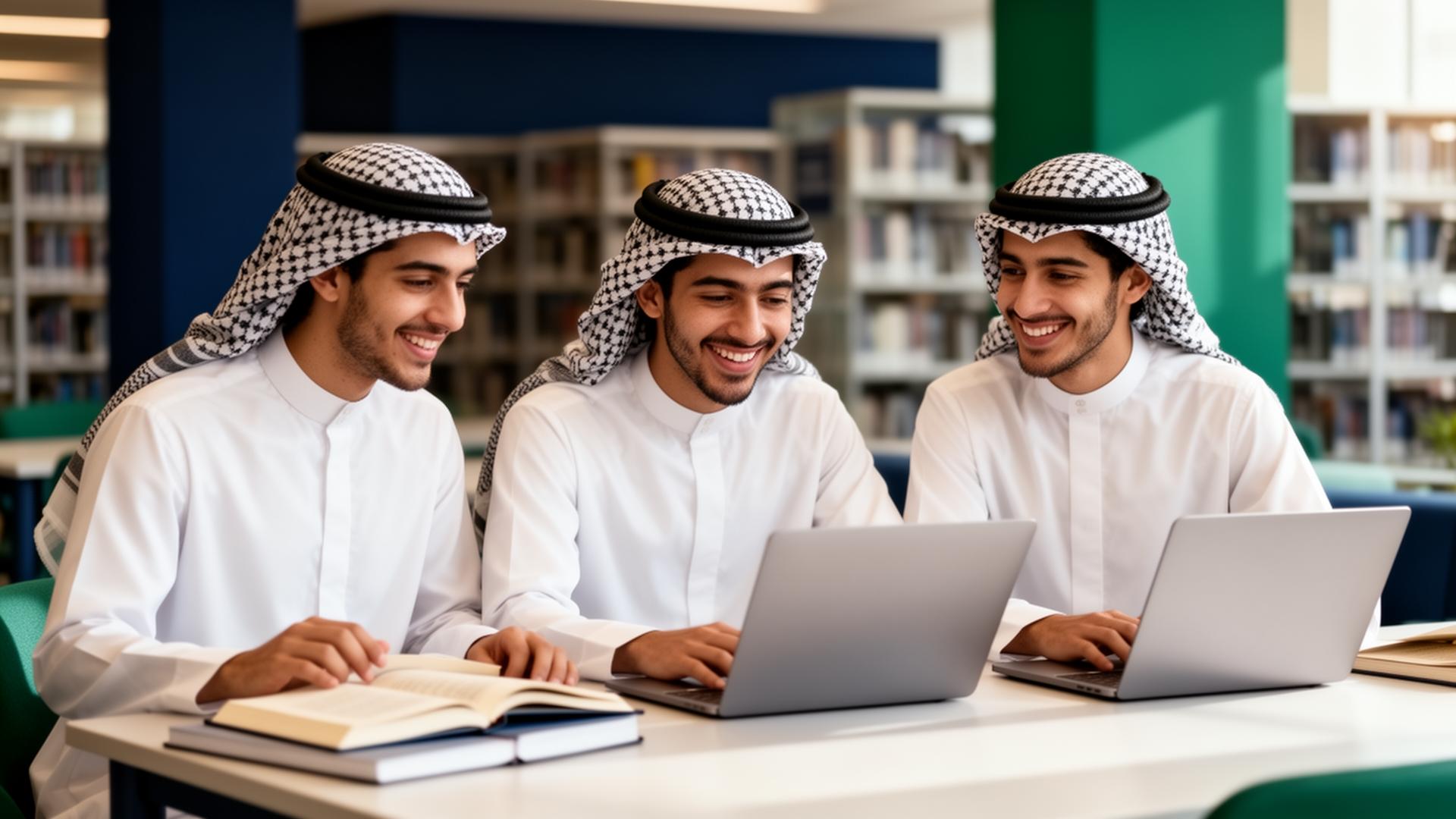 طلاب ثانوية يدرسون على منصة ساند